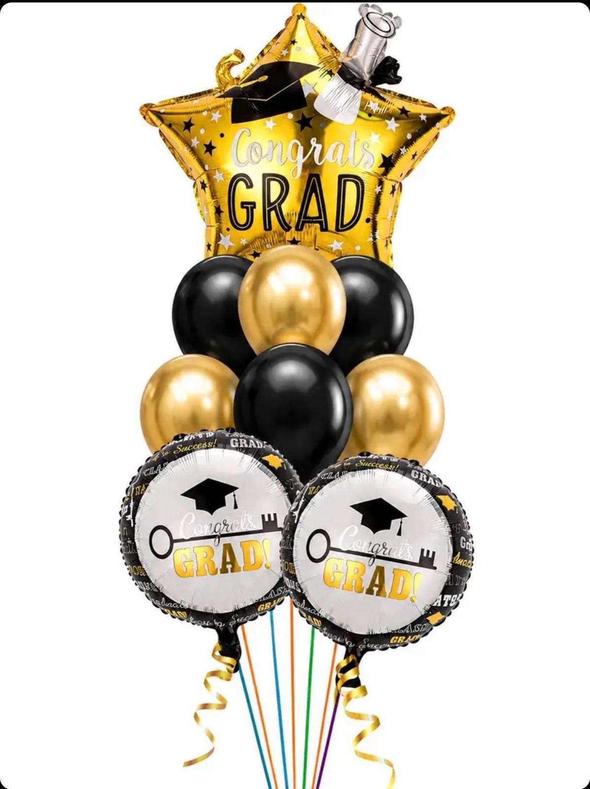 Gold Congrats Grad Balloon Bouquet