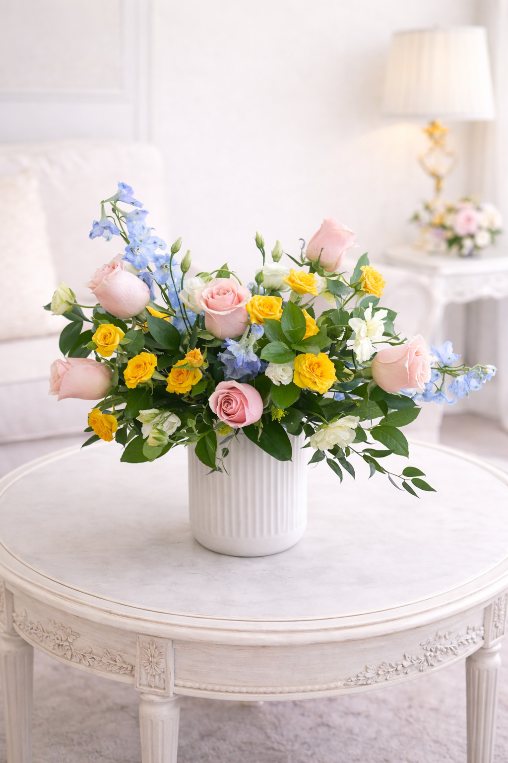Sunlit Pastel Bloom Arrangement