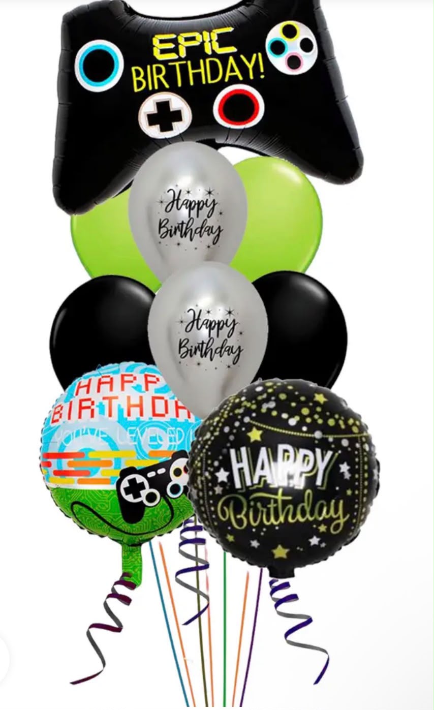 Epic Gamer Birthday Balloon Bouquet