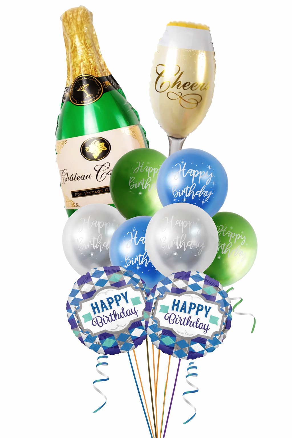 Champagne Birthday Balloon Bouquet