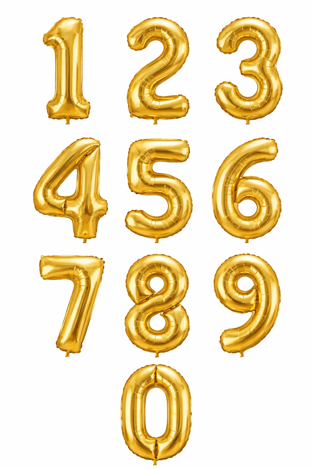 Gold Number Balloon